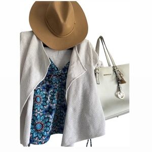 Tankini Top with White Cardi and MK white tote “3 piece set”